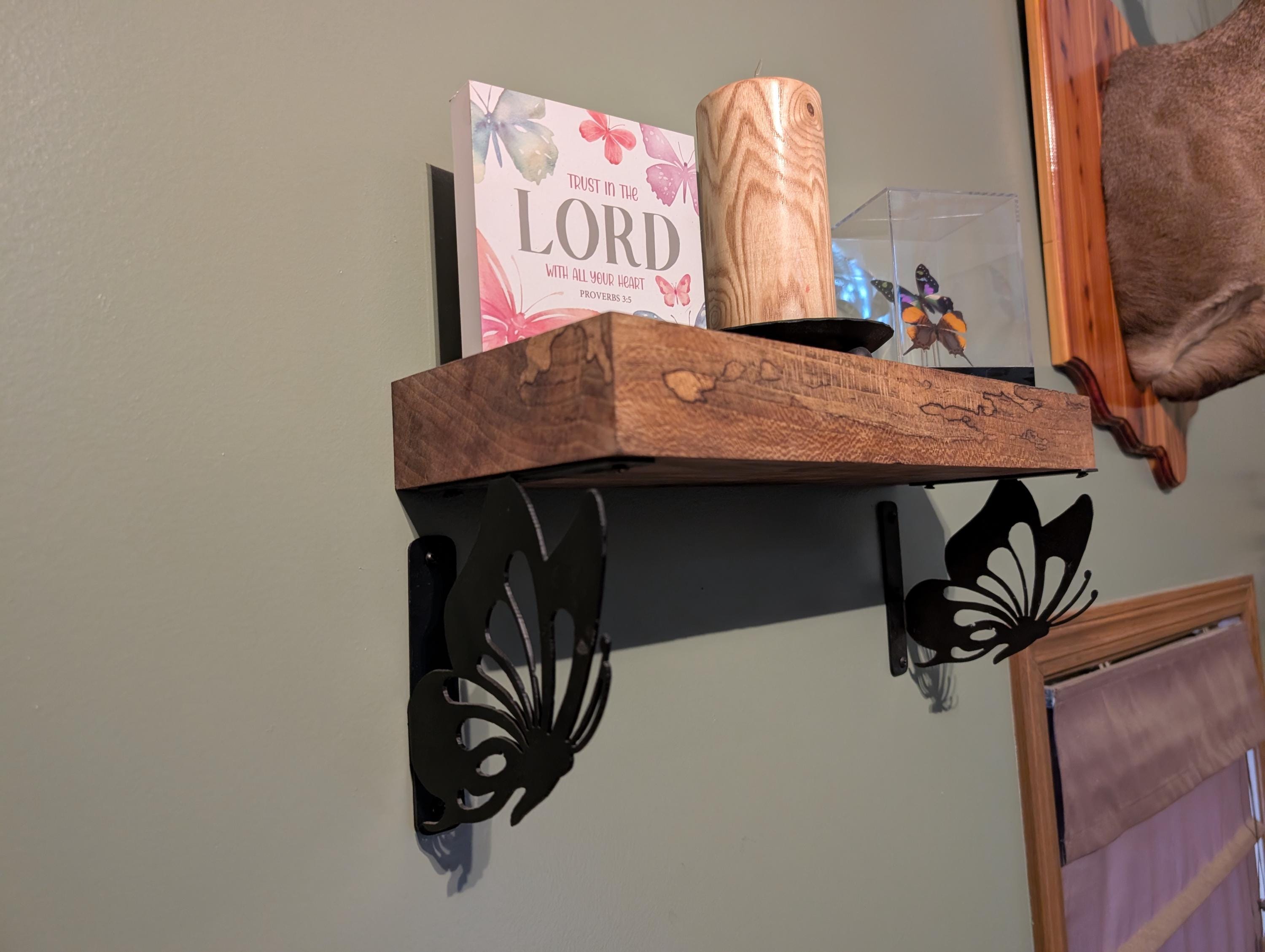Butterfly Shelf Bracket Set Metal Shelf Bracket — alternate angle