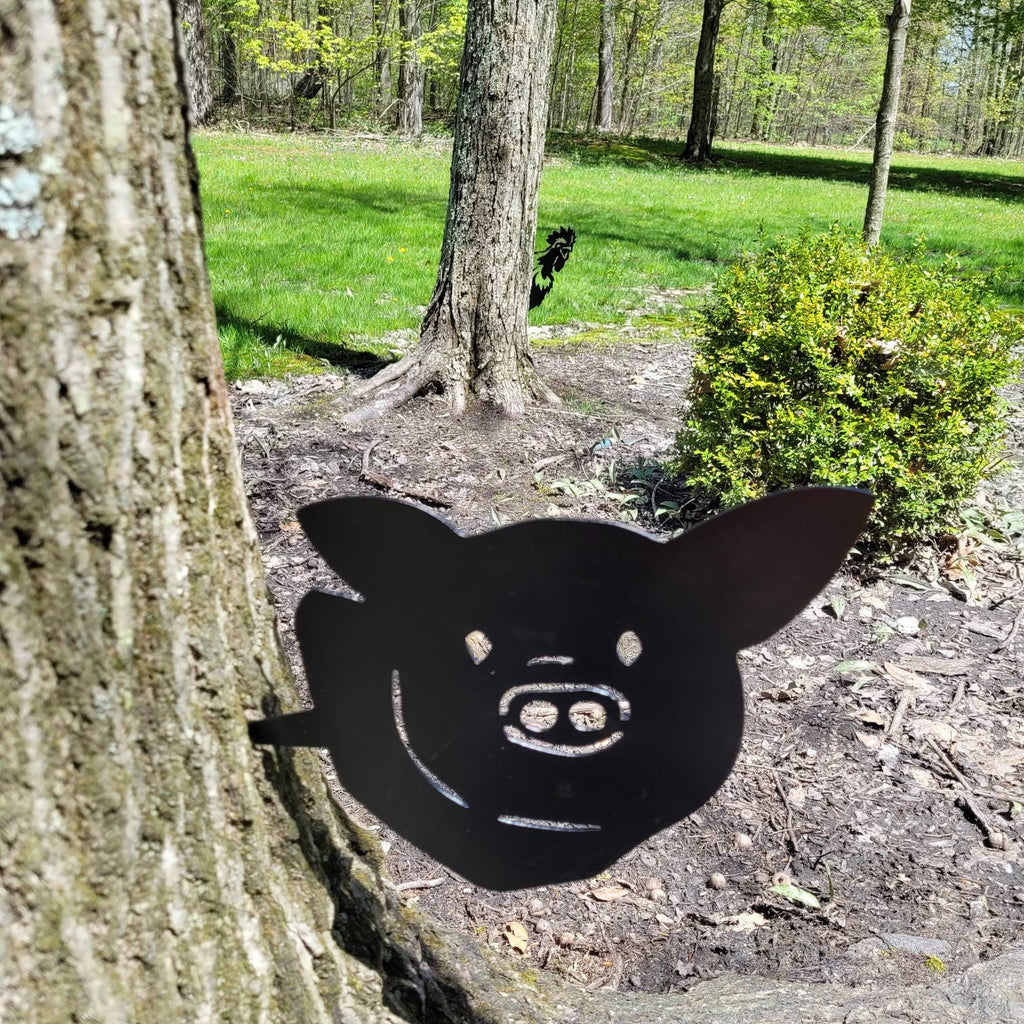 Pig Metal Garden Stake Metal Garden Stake — alternate angle