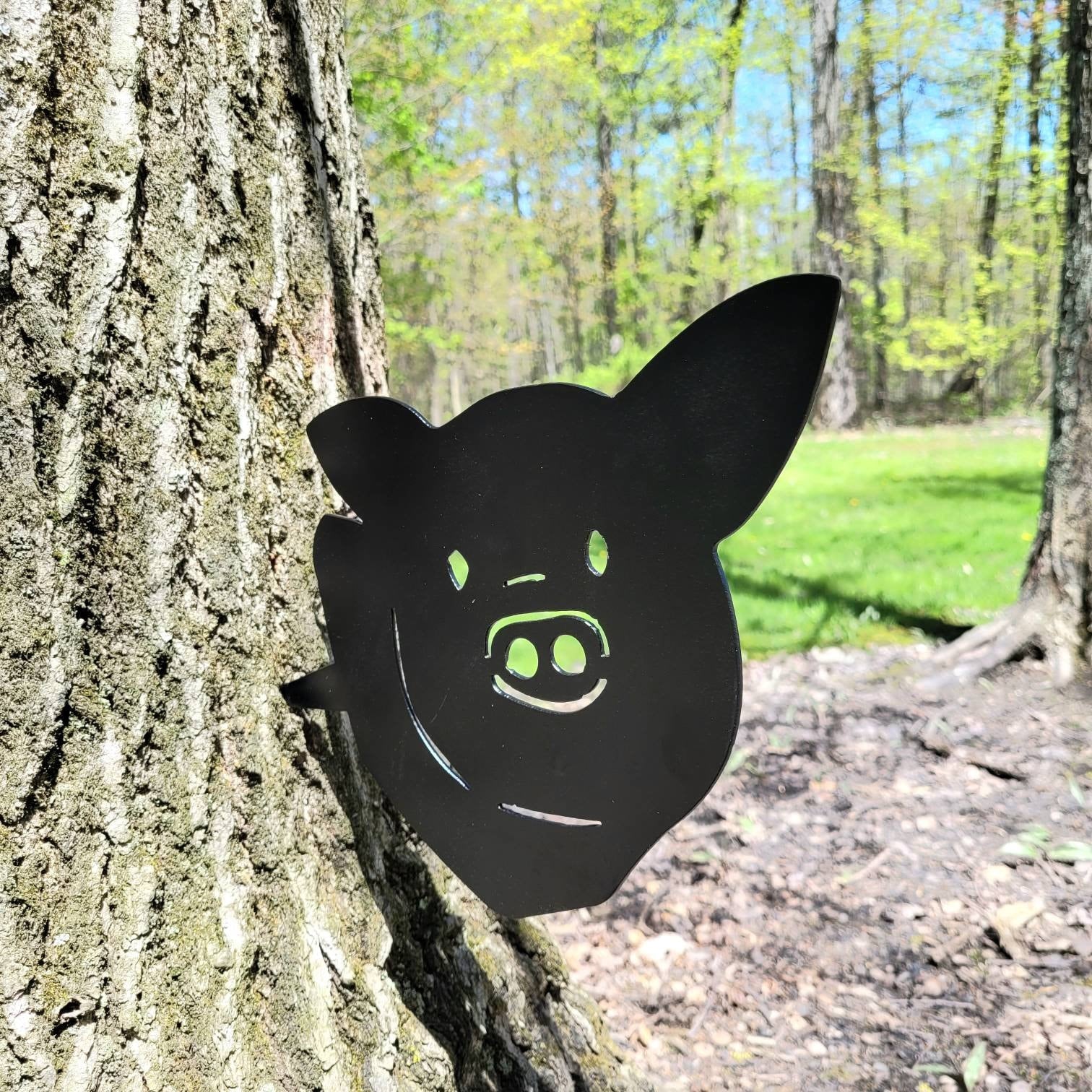 Pig Metal Garden Stake Metal Garden Stake — alternate angle