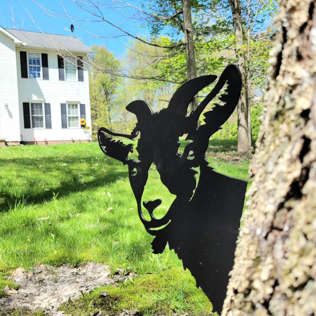 Goat Metal Garden Stake Metal Garden Stake — lifestyle setting