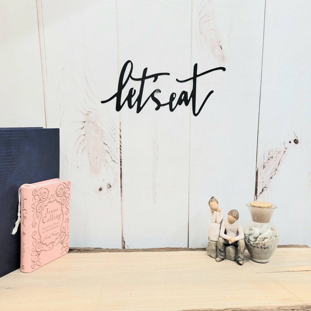 Let's Eat Metal Sign Aluminum Sign — lifestyle setting
