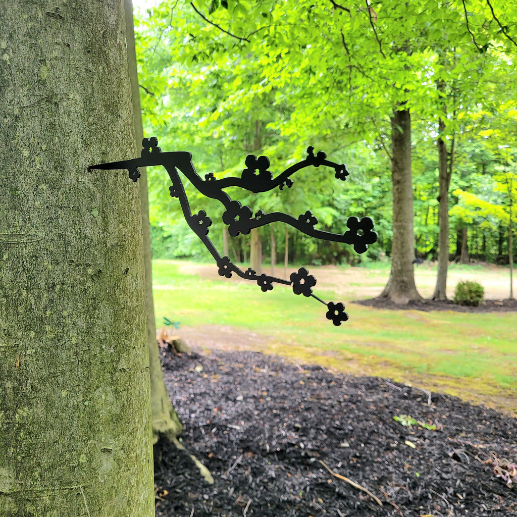 Flowering Branch Metal Garden Stake Metal Garden Stake — detail view