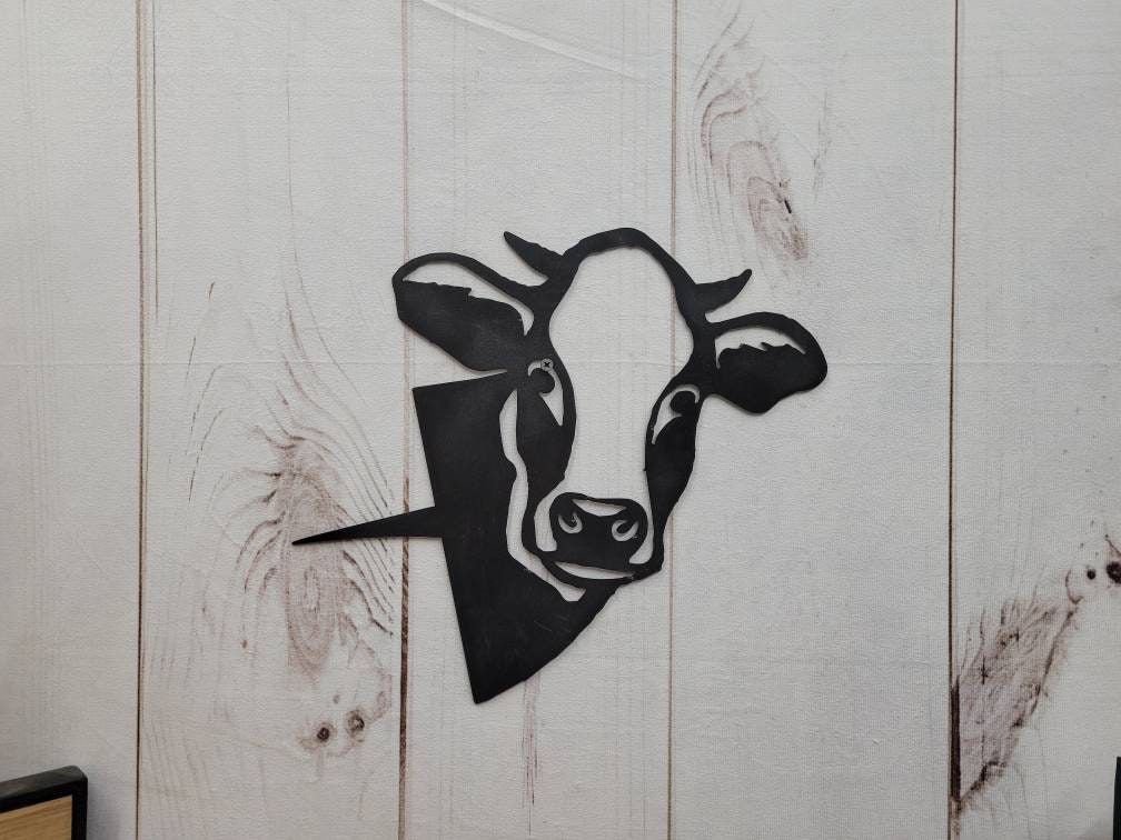 Peeking Cow Metal Garden Stake Metal Garden Stake — alternate angle