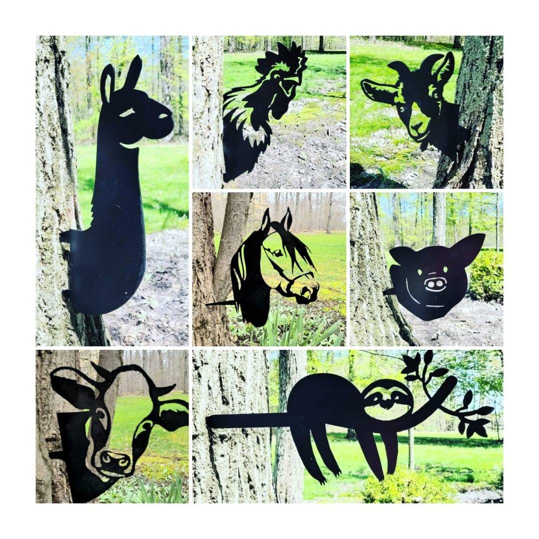 Peeking Cow Metal Garden Stake Metal Garden Stake — alternate angle