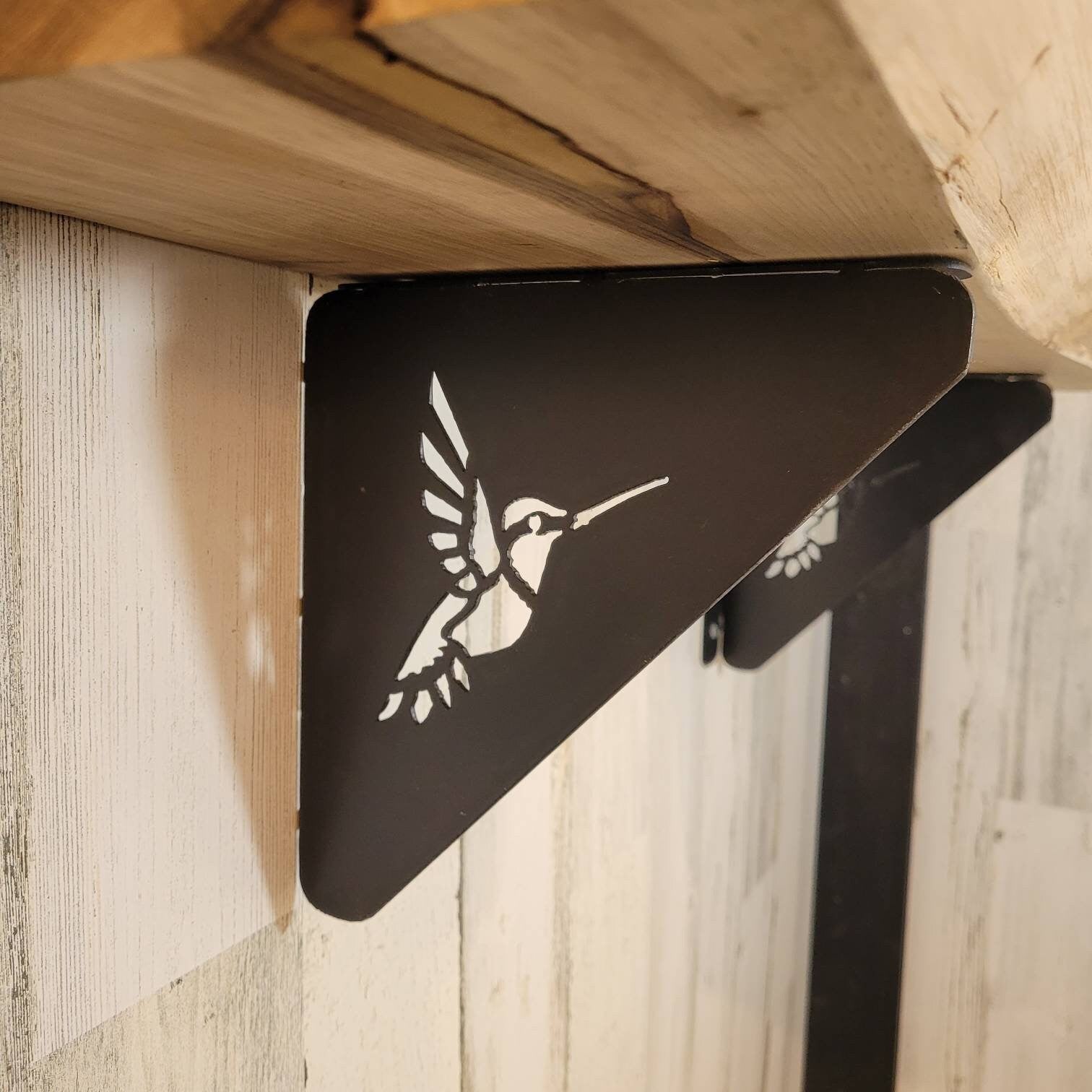 Hummingbird Shelf Bracket Metal Shelf Bracket — front view on white background