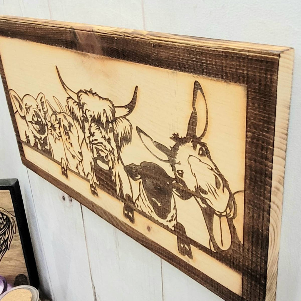 Farm Animals Wood Sign Wood Sign — lifestyle setting