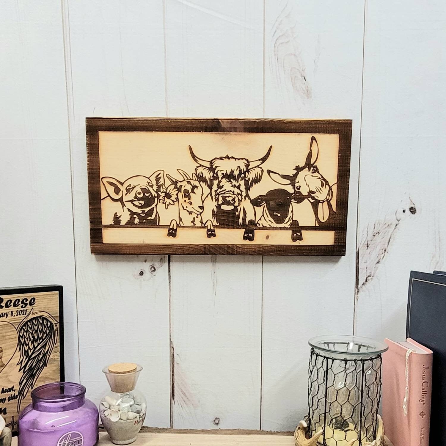 Farm Animals Wood Sign Wood Sign — alternate angle