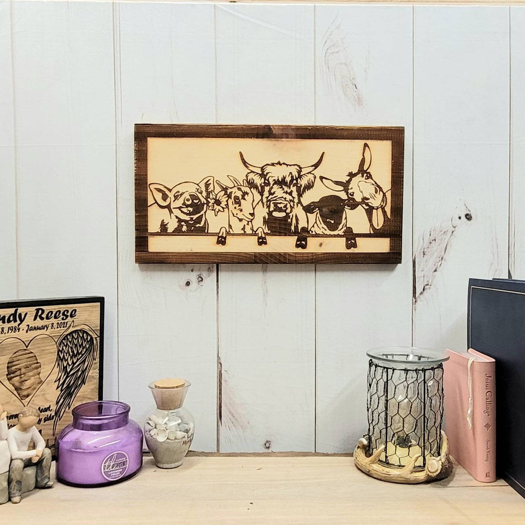 Farm Animals Wood Sign Wood Sign — alternate angle