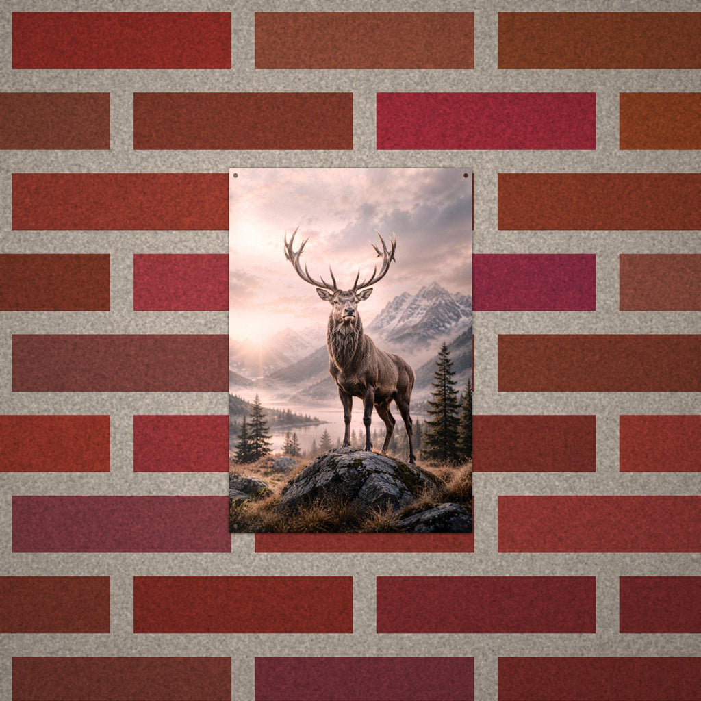 Elk Mountain Morning Elk Metal Sign Aluminum Sign — alternate angle
