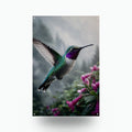 Rainy Day Hummingbird Hummingbird Metal Sign Aluminum Sign — front view on white background