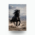 Black Stallion Run Stallion Metal Sign Aluminum Sign — front view on white background