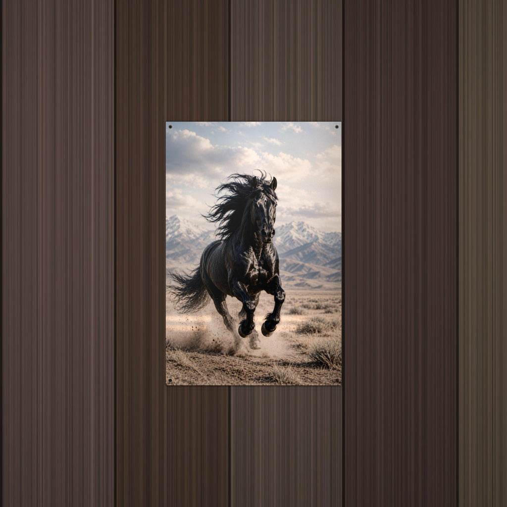 Black Stallion Run Stallion Metal Sign Aluminum Sign — detail view