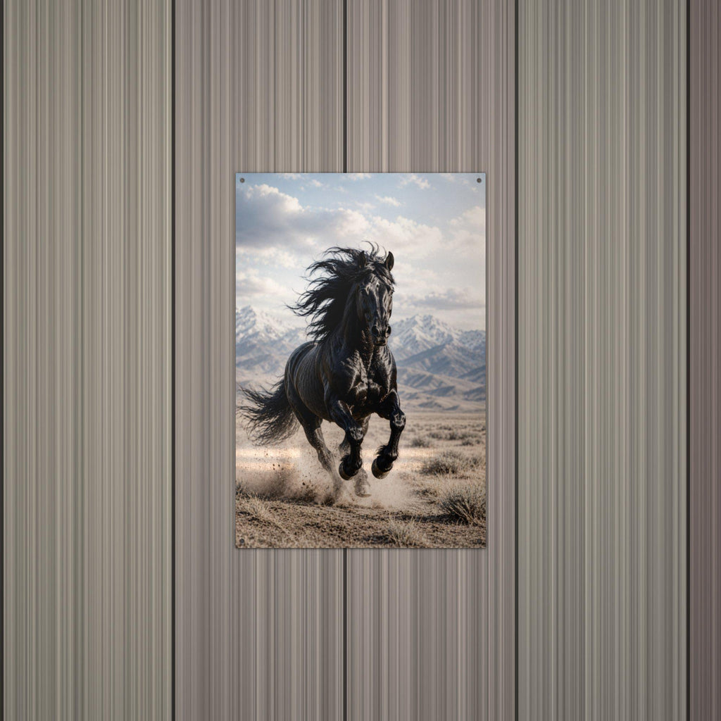 Black Stallion Run Stallion Metal Sign Aluminum Sign — alternate angle