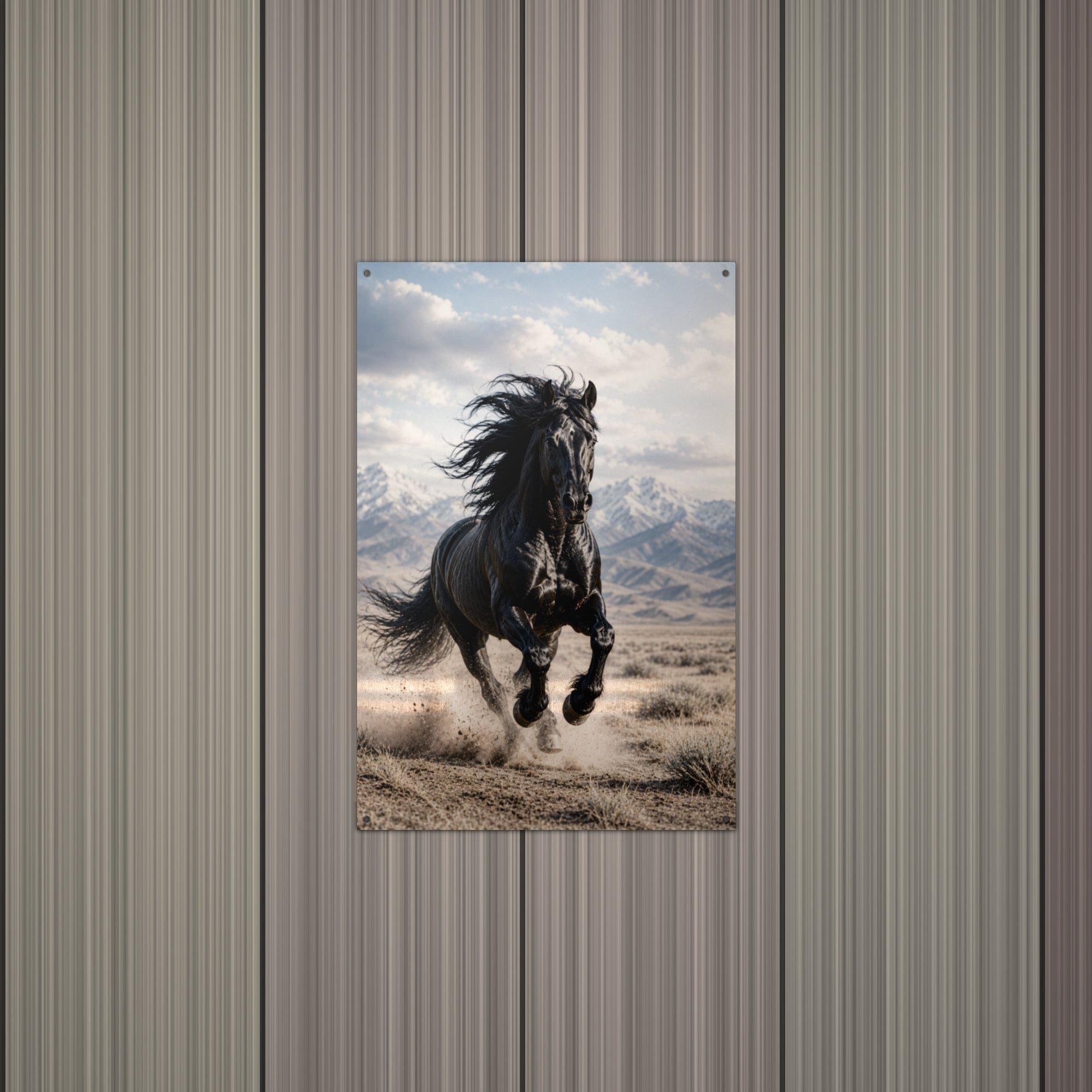 Black Stallion Run Stallion Metal Sign Aluminum Sign — alternate angle