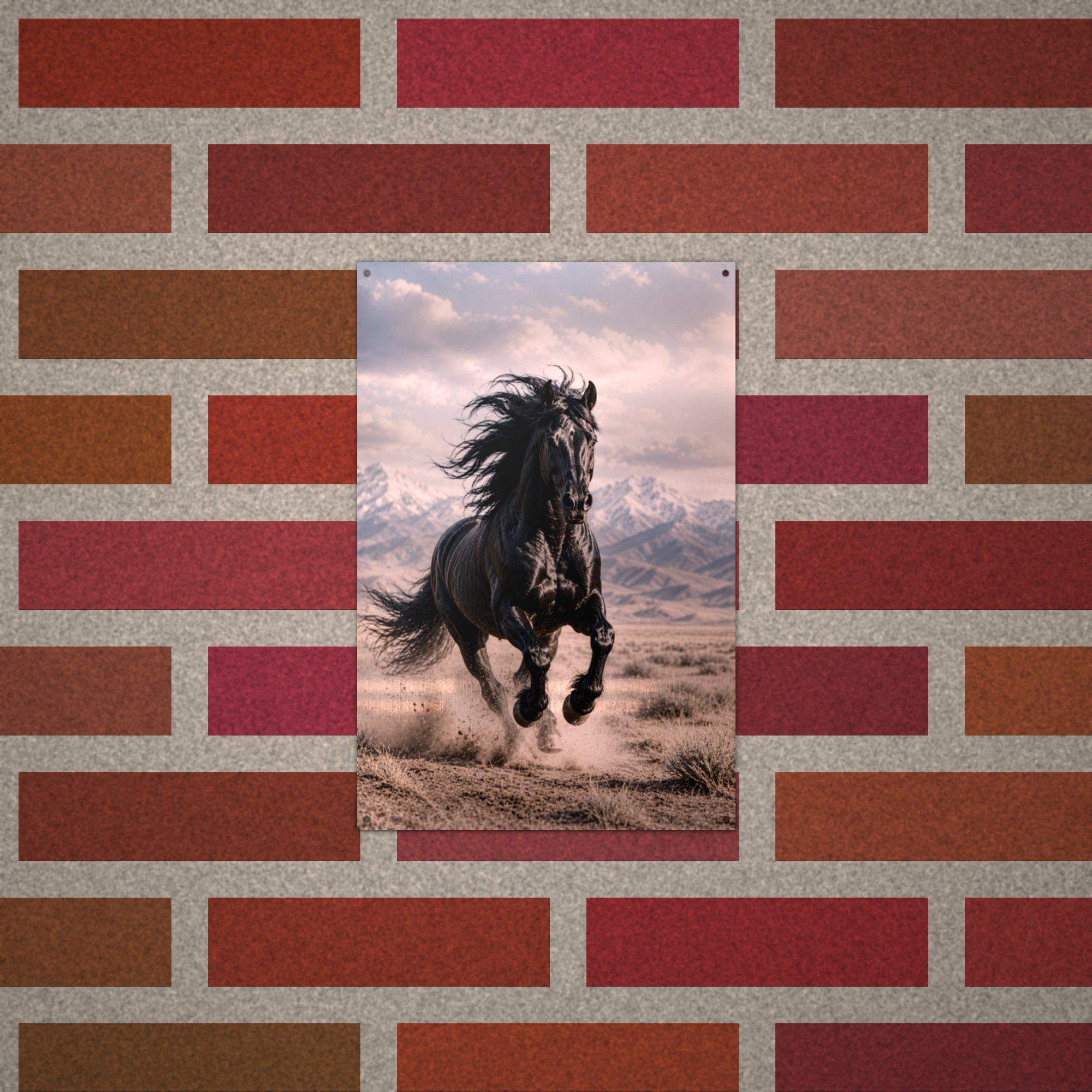 Black Stallion Run Stallion Metal Sign Aluminum Sign — alternate angle
