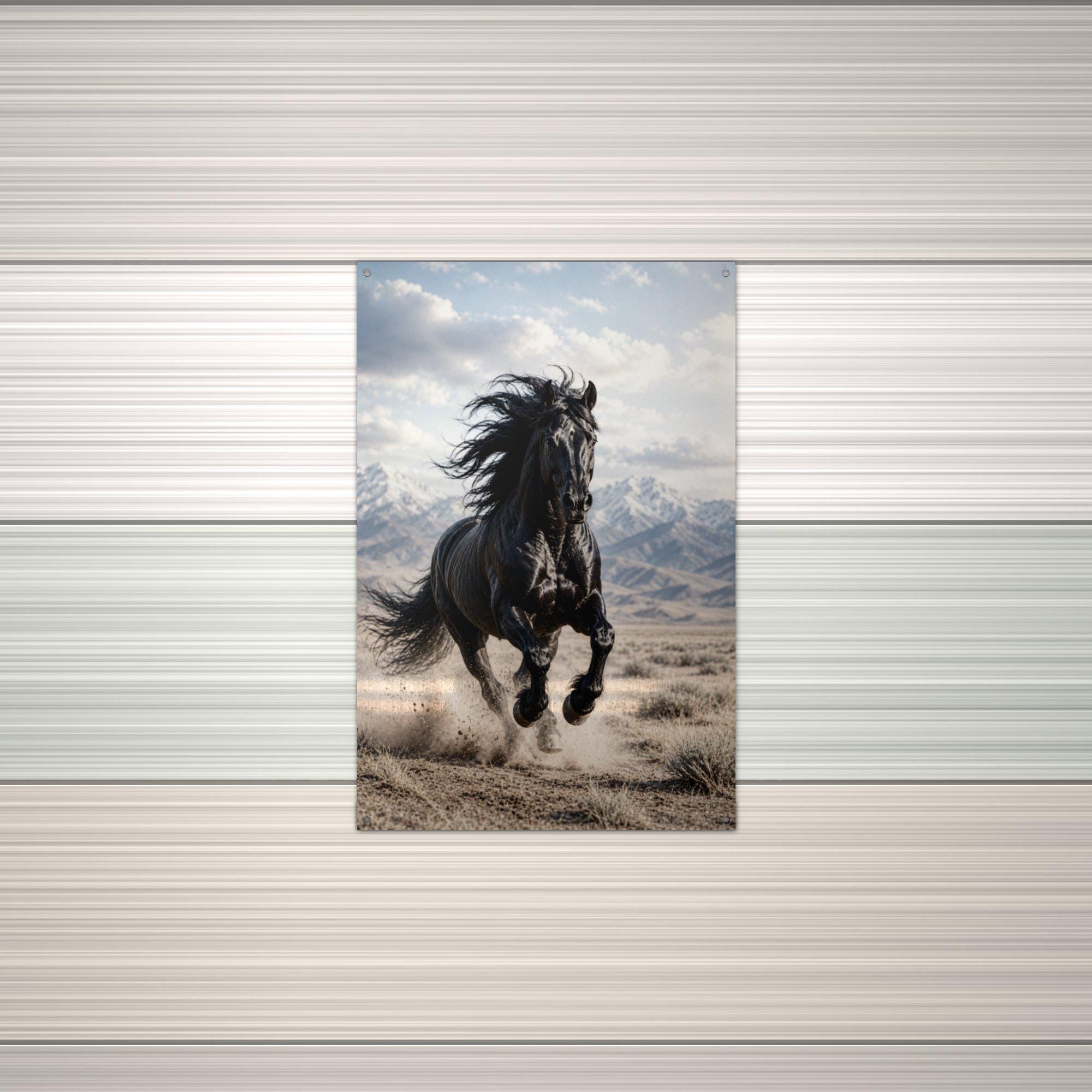 Black Stallion Run Stallion Metal Sign Aluminum Sign — alternate angle