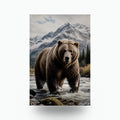 River Grizzly Grizzly Metal Sign Aluminum Sign — front view on white background