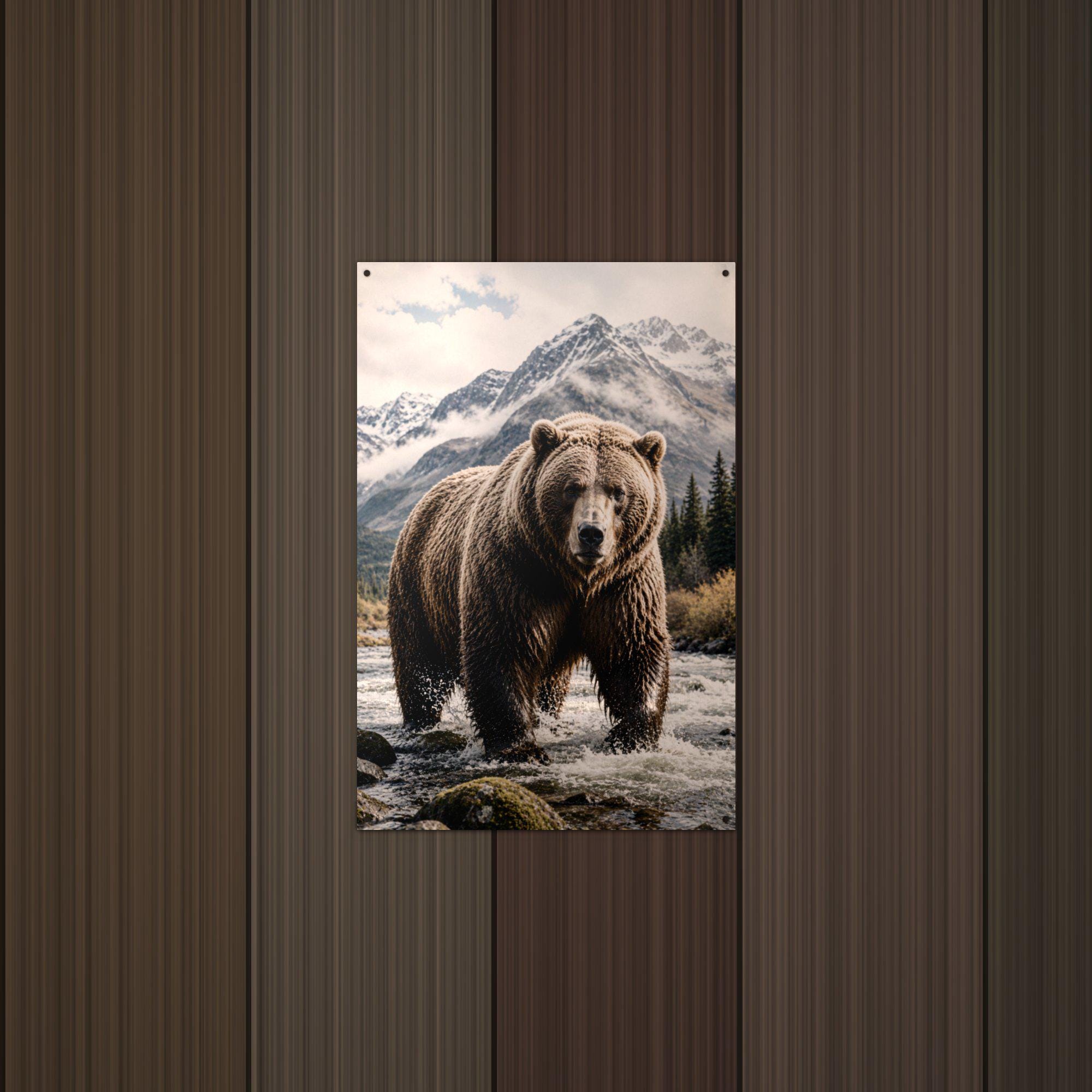 River Grizzly Grizzly Metal Sign Aluminum Sign — detail view