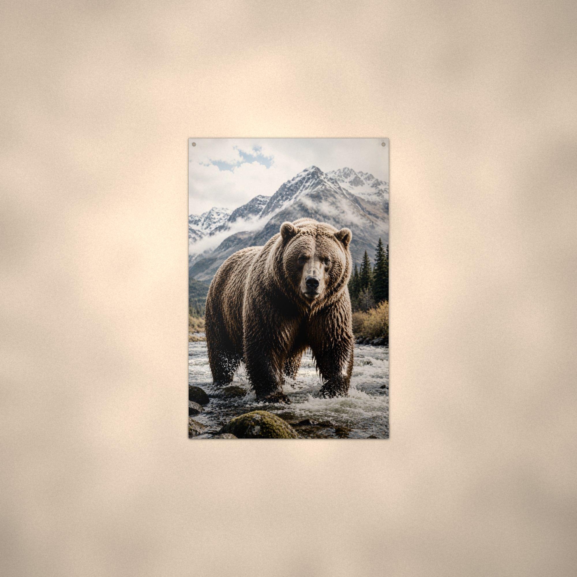 River Grizzly Grizzly Metal Sign Aluminum Sign — alternate angle