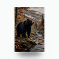 Autumn Black Bear Black Bear Metal Sign Aluminum Sign — front view on white background