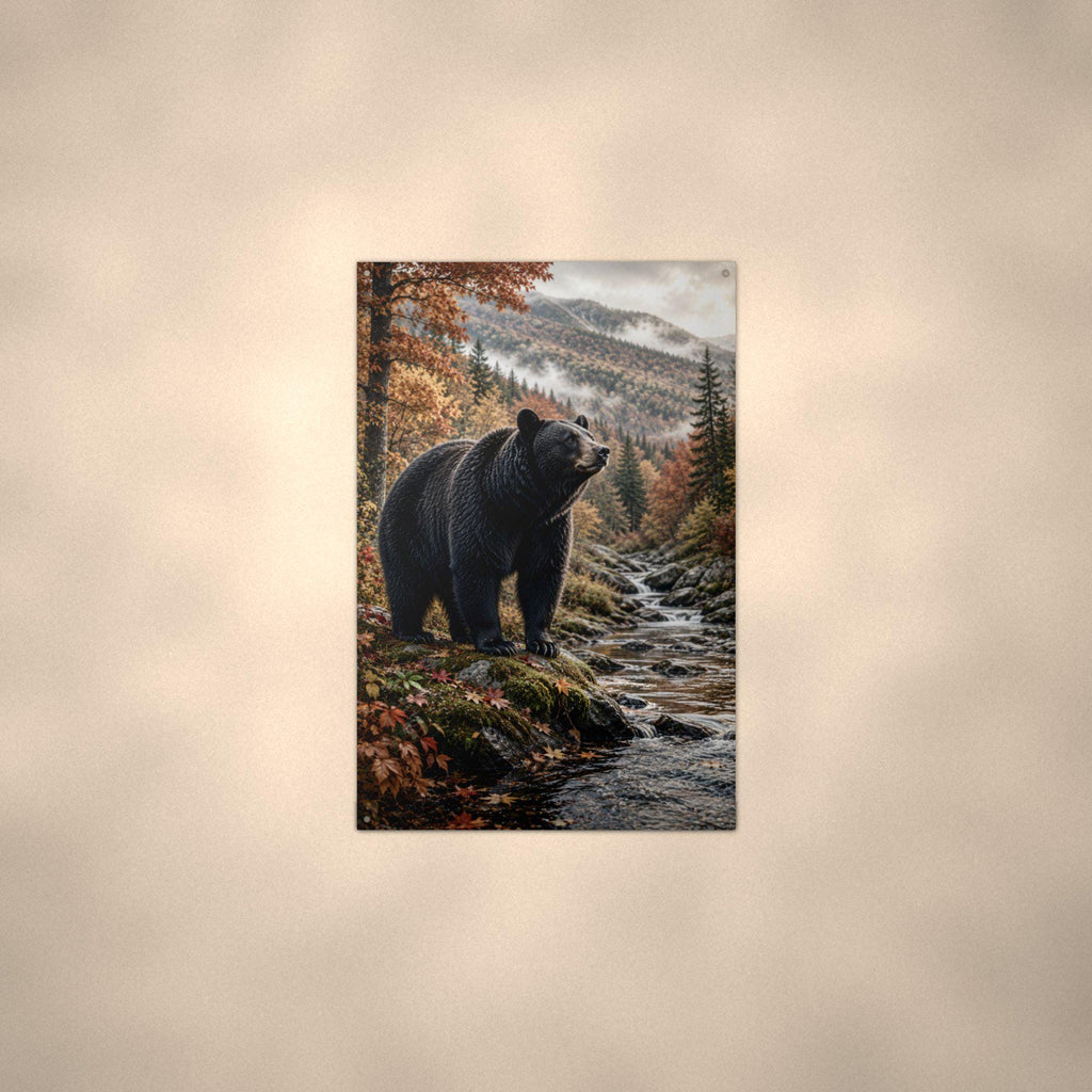 Autumn Black Bear Black Bear Metal Sign Aluminum Sign — alternate angle