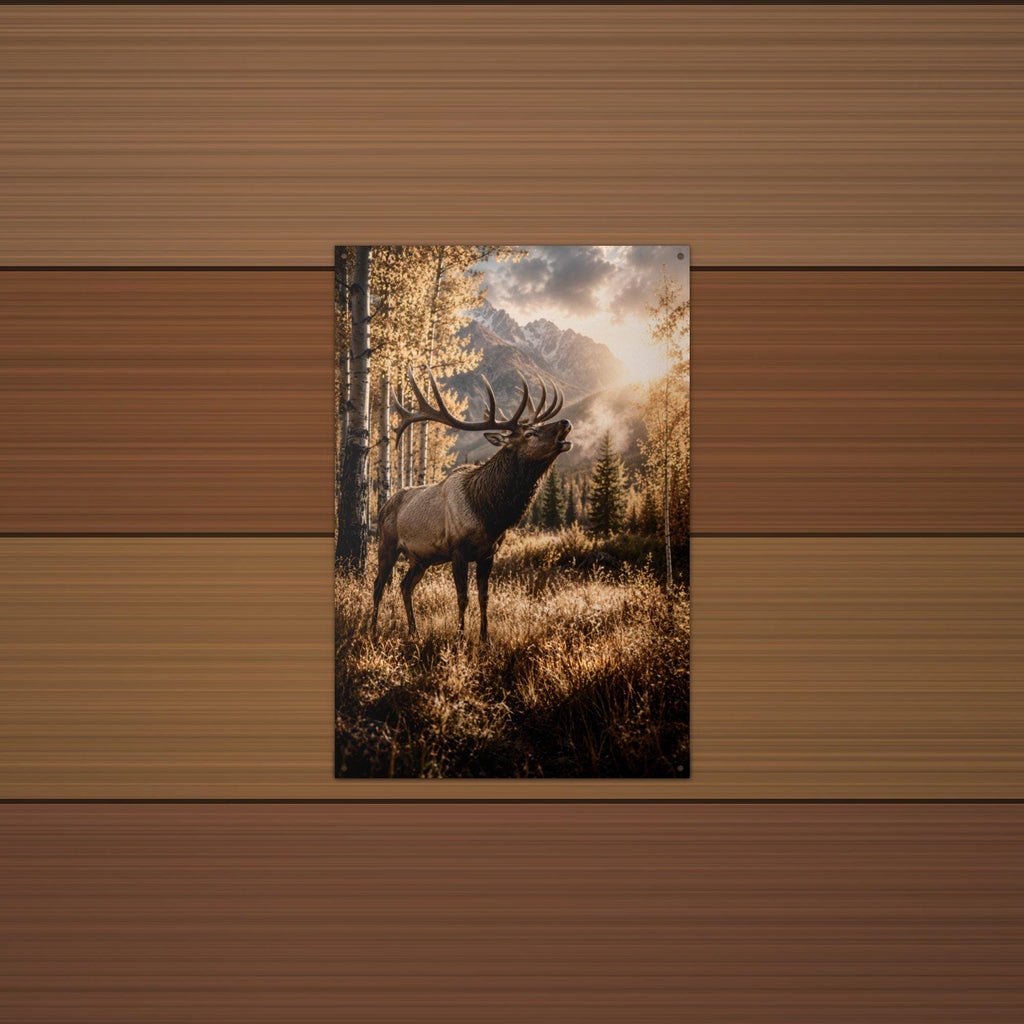 Autumn Elk Elk Metal Sign Aluminum Sign — lifestyle setting