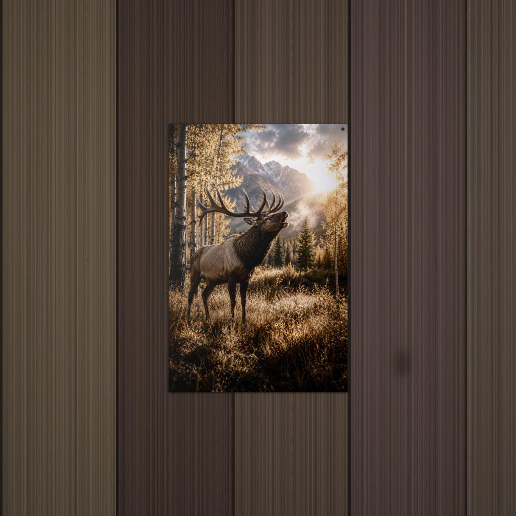 Autumn Elk Elk Metal Sign Aluminum Sign — detail view