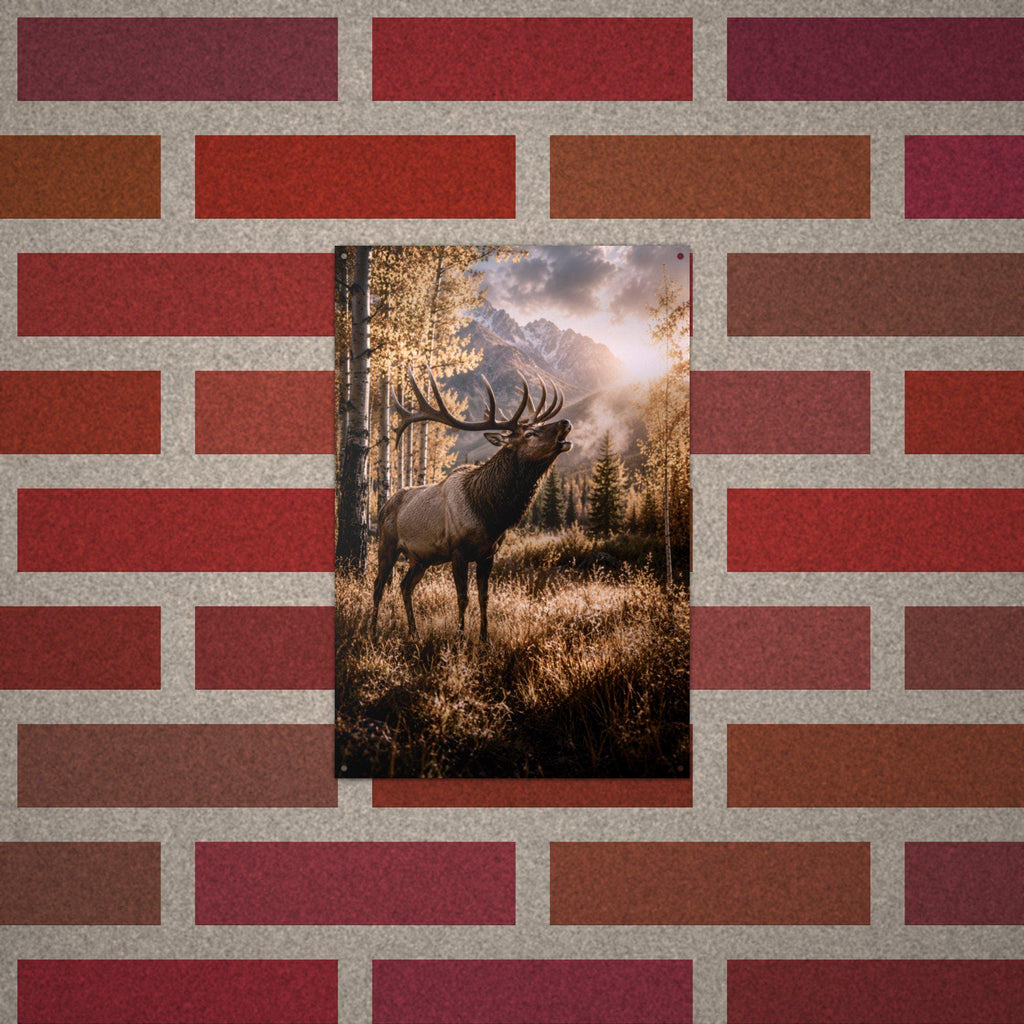 Autumn Elk Elk Metal Sign Aluminum Sign — alternate angle