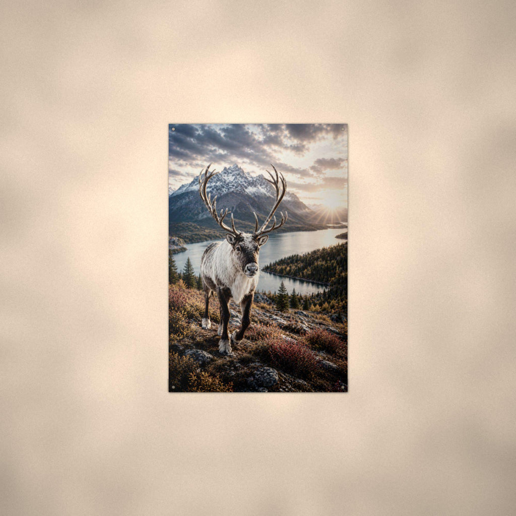 Caribou Lake Caribou Metal Sign Aluminum Sign — alternate angle