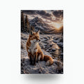 Winter Fox Creek Fox Metal Sign Aluminum Sign — front view on white background