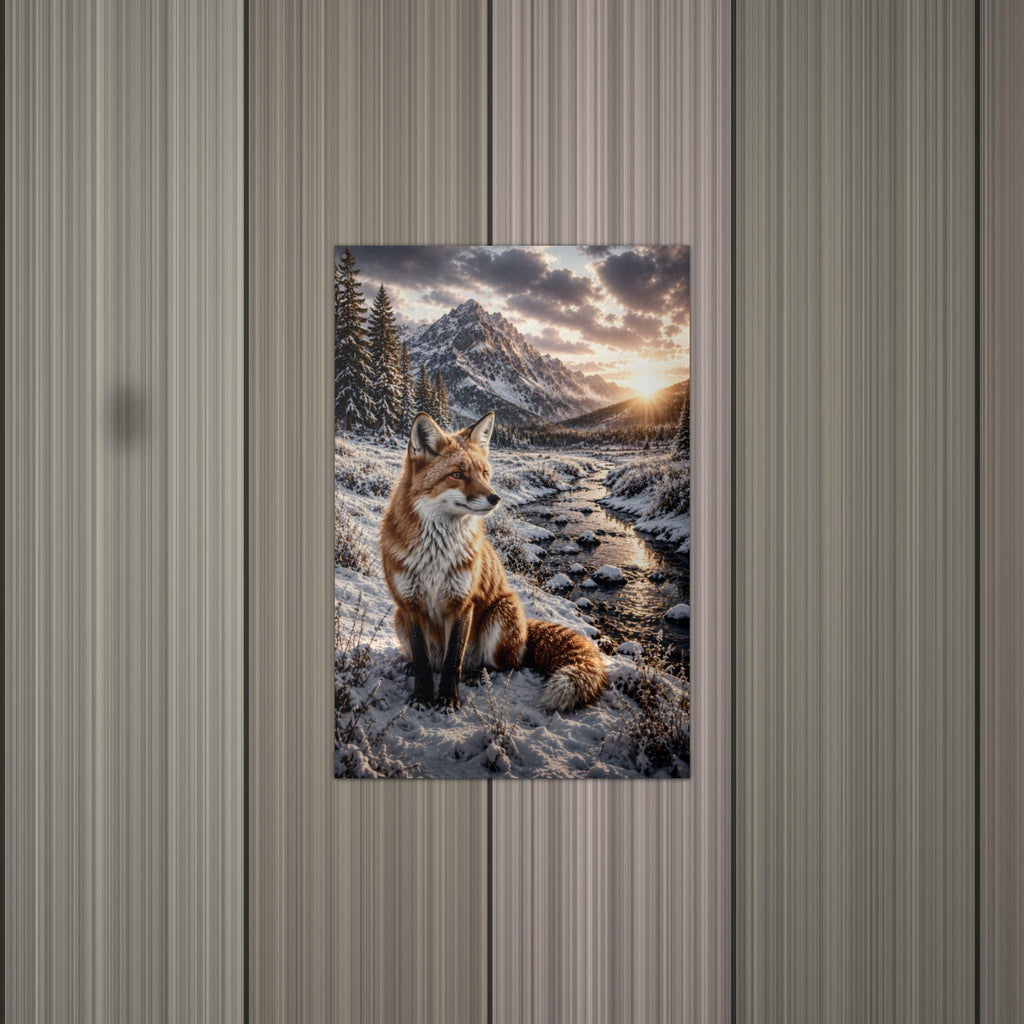 Winter Fox Creek Fox Metal Sign Aluminum Sign — alternate angle