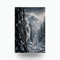 Silent Snowy Forest Yeti Metal Sign Bigfoot Aluminum Sign — front view on white background
