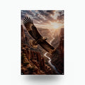 Canyon Eagle Sunset Eagle Metal Sign Aluminum Sign — front view on white background
