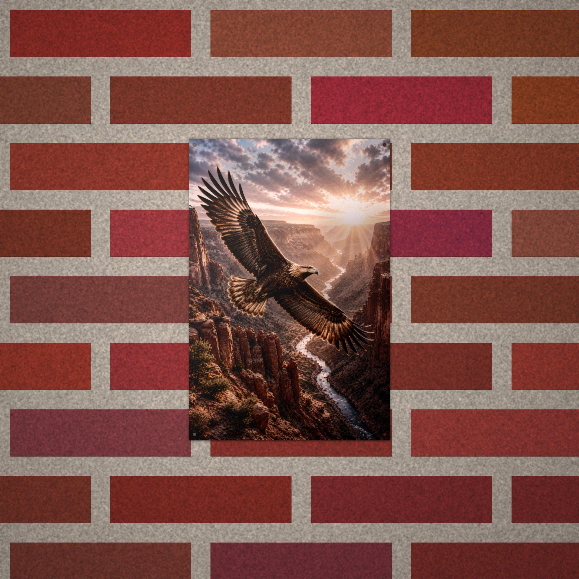 Canyon Eagle Sunset Eagle Metal Sign Aluminum Sign — alternate angle
