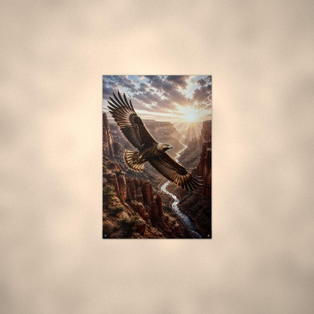 Canyon Eagle Sunset Eagle Metal Sign Aluminum Sign — alternate angle