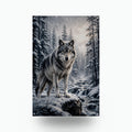 Winter Wolf Wolf Metal Sign Aluminum Sign — front view on white background