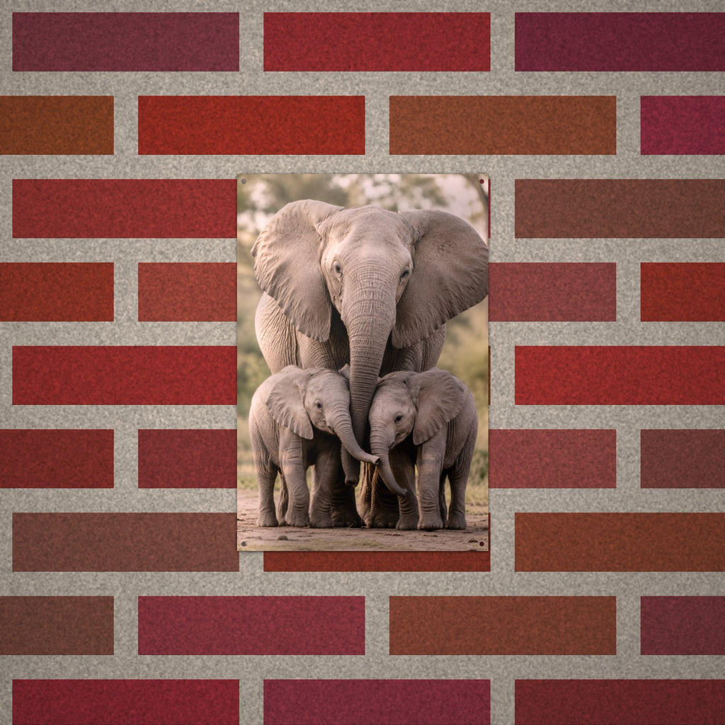 Elephant Family Elephant Metal Sign Aluminum Sign — alternate angle