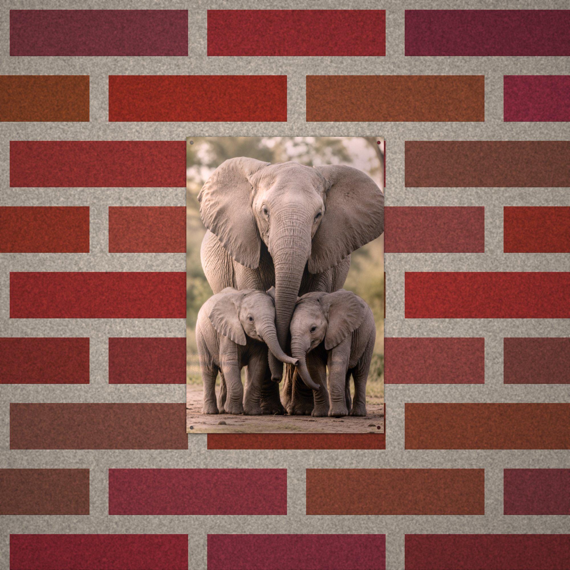 Elephant Family Elephant Metal Sign Aluminum Sign — alternate angle
