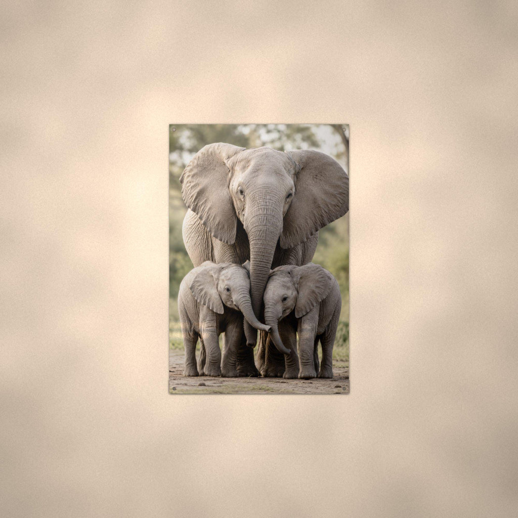 Elephant Family Elephant Metal Sign Aluminum Sign — alternate angle
