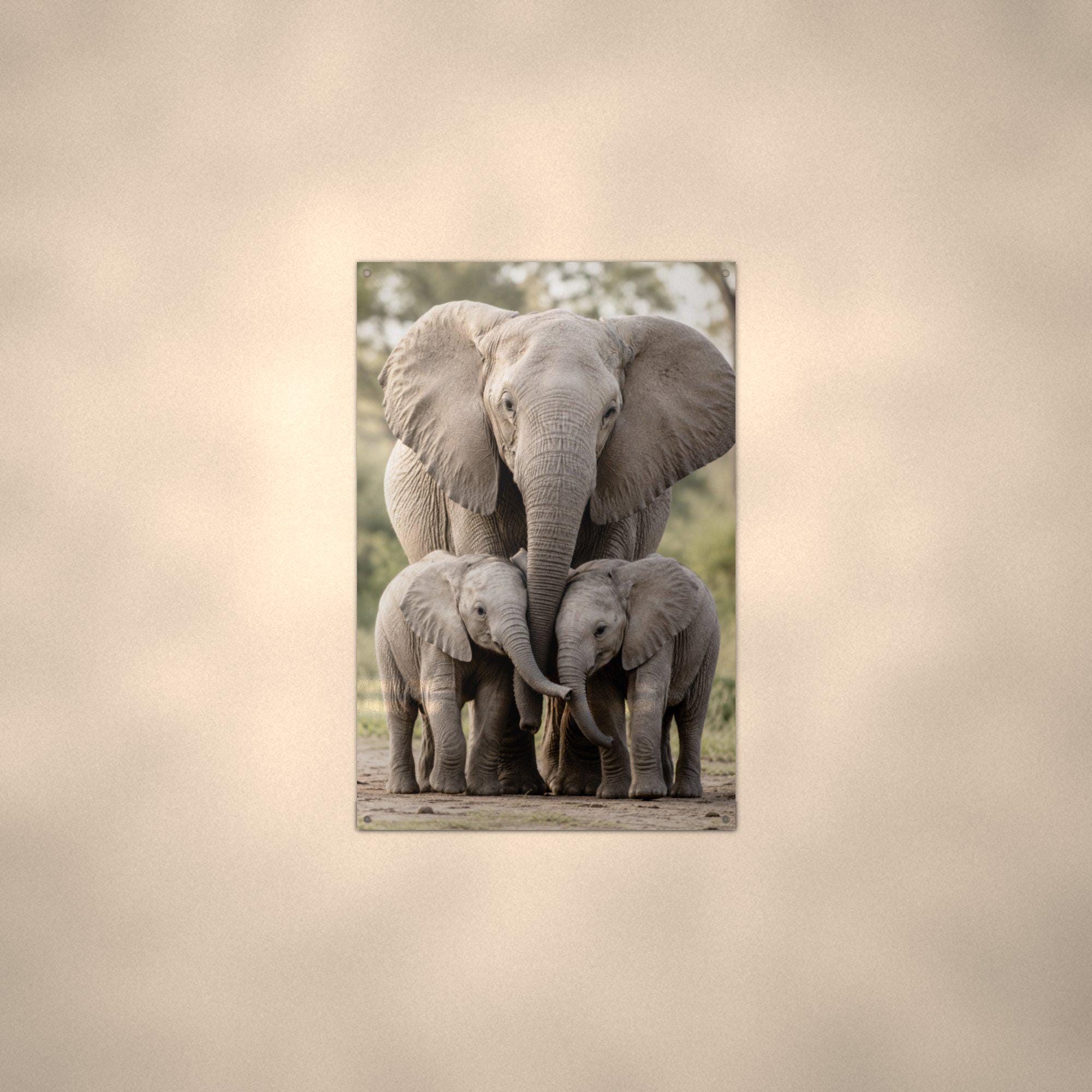 Elephant Family Elephant Metal Sign Aluminum Sign — alternate angle