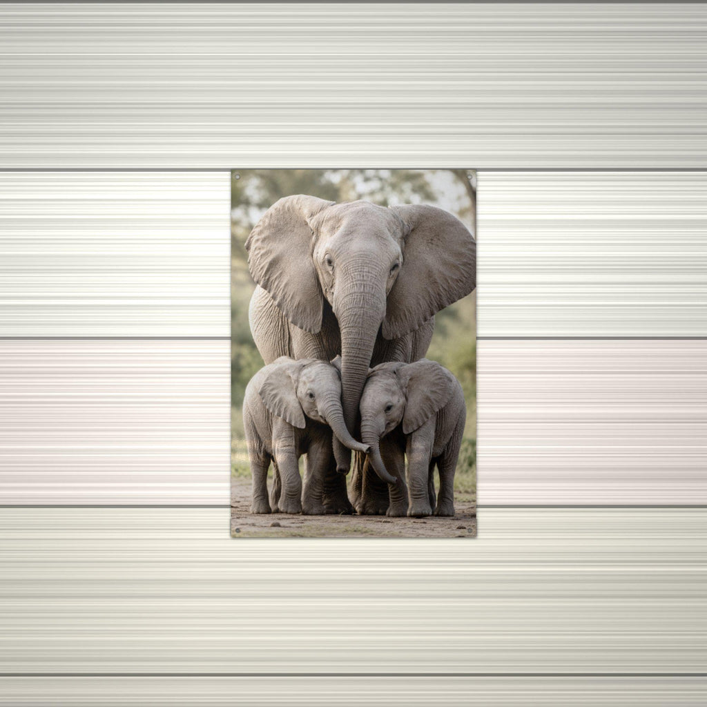 Elephant Family Elephant Metal Sign Aluminum Sign — alternate angle