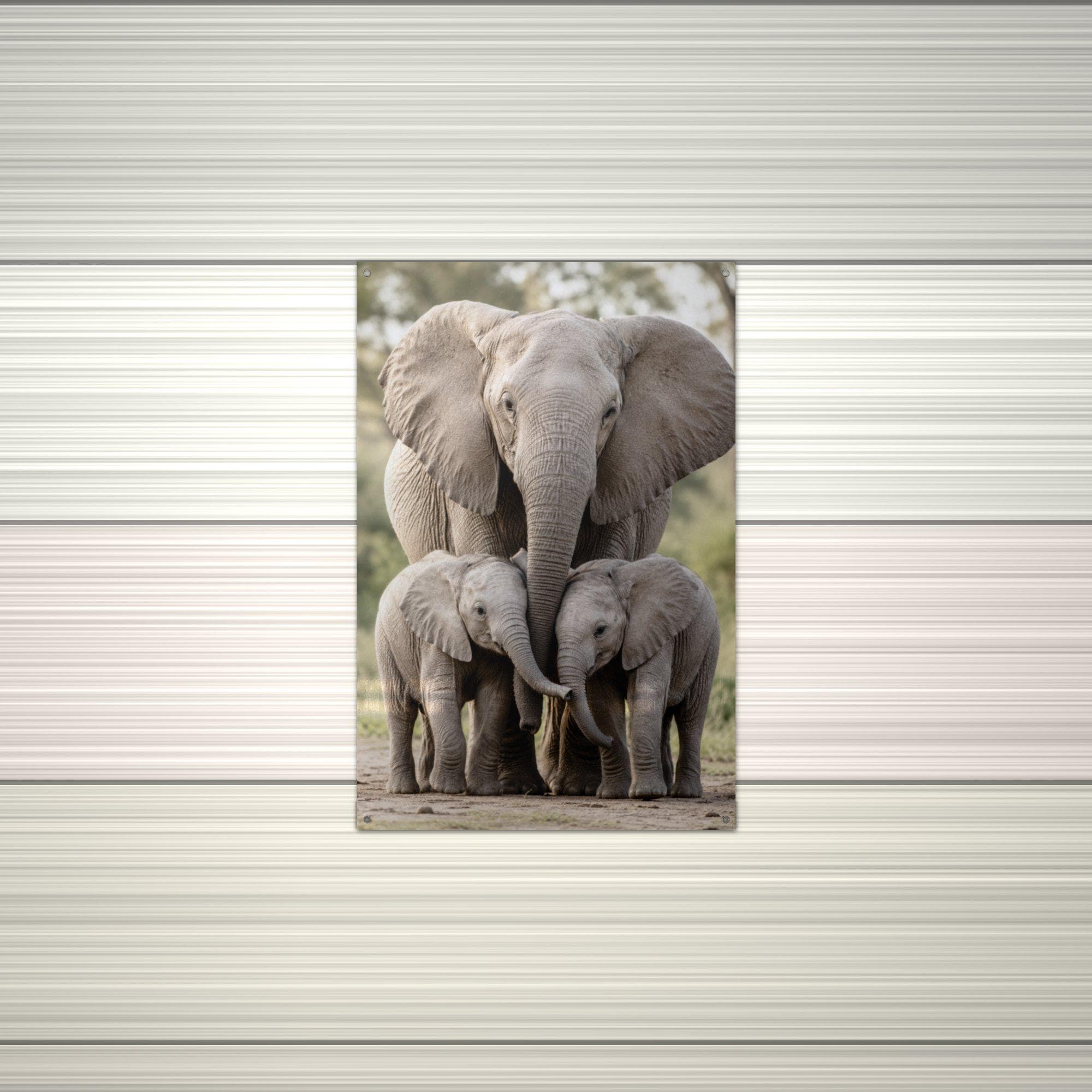 Elephant Family Elephant Metal Sign Aluminum Sign — alternate angle