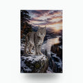 Lynx Cliff Sunset Lynx Metal Sign Aluminum Sign — front view on white background