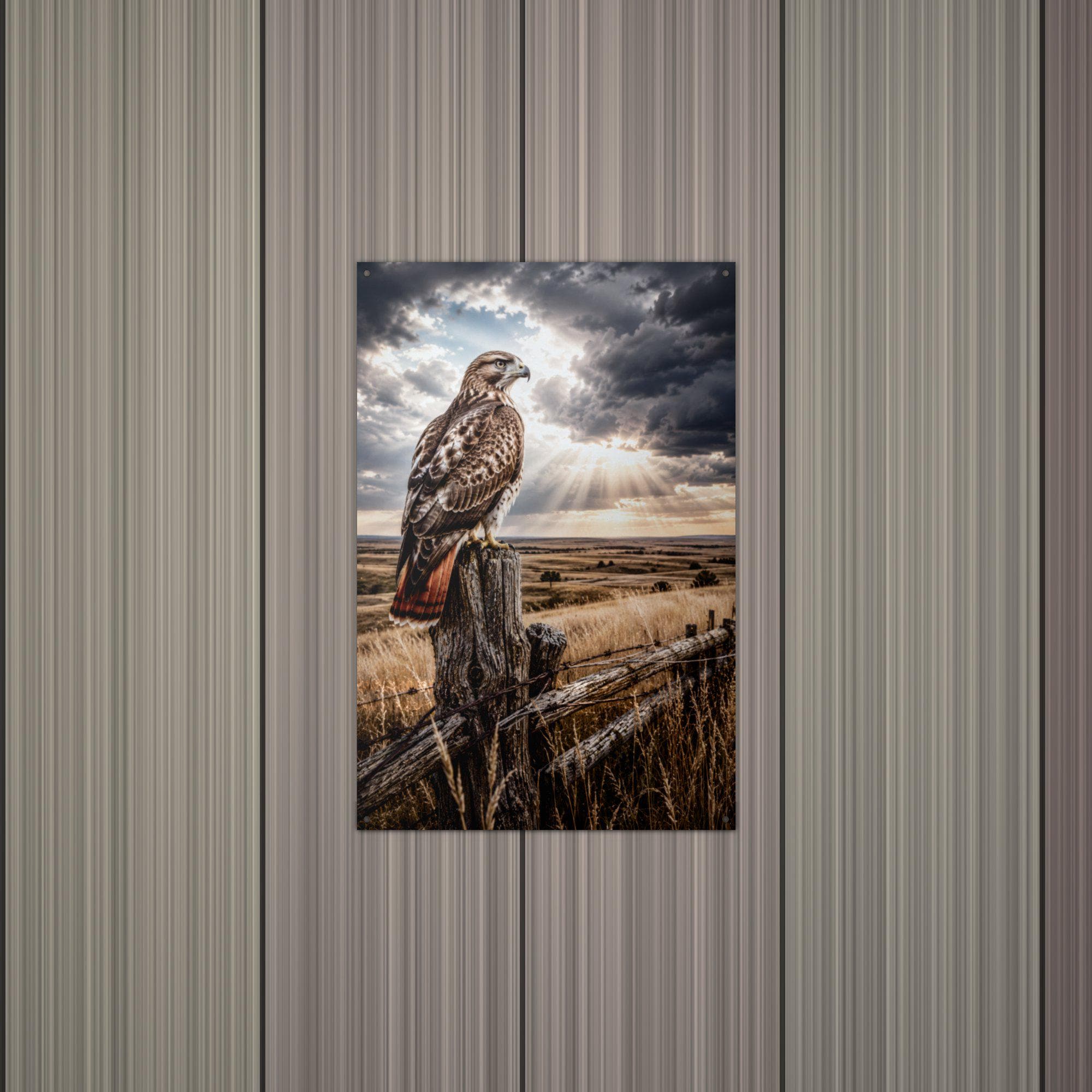 Storm Hawk Hawk Metal Sign Aluminum Sign — alternate angle