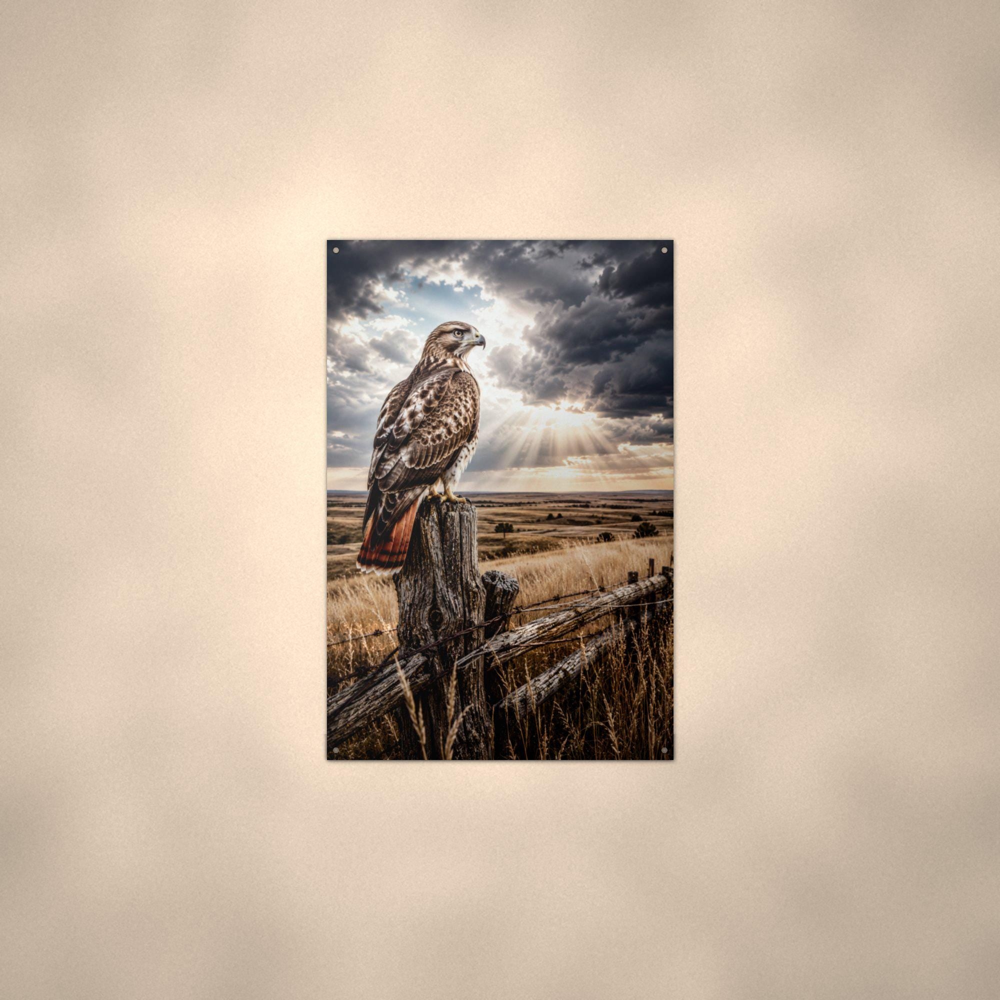 Storm Hawk Hawk Metal Sign Aluminum Sign — alternate angle
