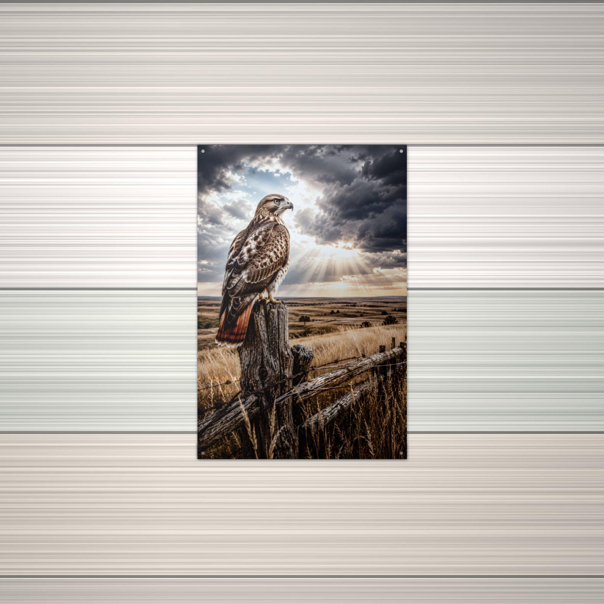 Storm Hawk Hawk Metal Sign Aluminum Sign — alternate angle