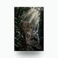 Jungle Jaguar Falls Jaguar Metal Sign Aluminum Sign — front view on white background