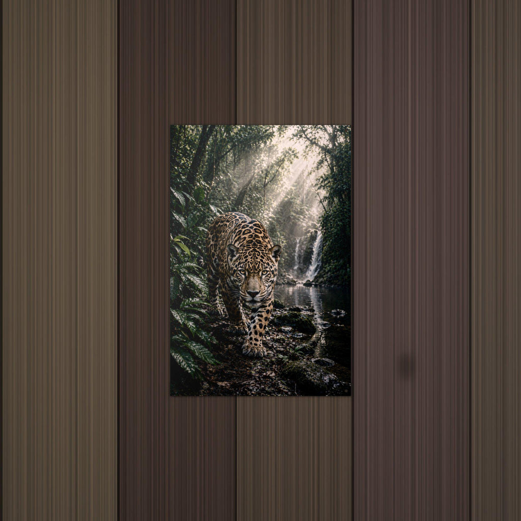 Jungle Jaguar Falls Jaguar Metal Sign Aluminum Sign — detail view