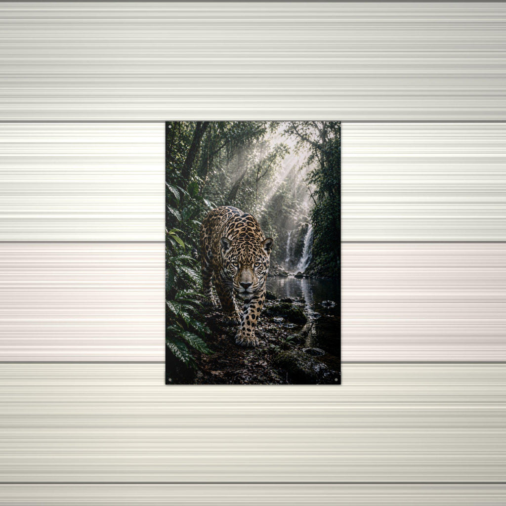 Jungle Jaguar Falls Jaguar Metal Sign Aluminum Sign — alternate angle