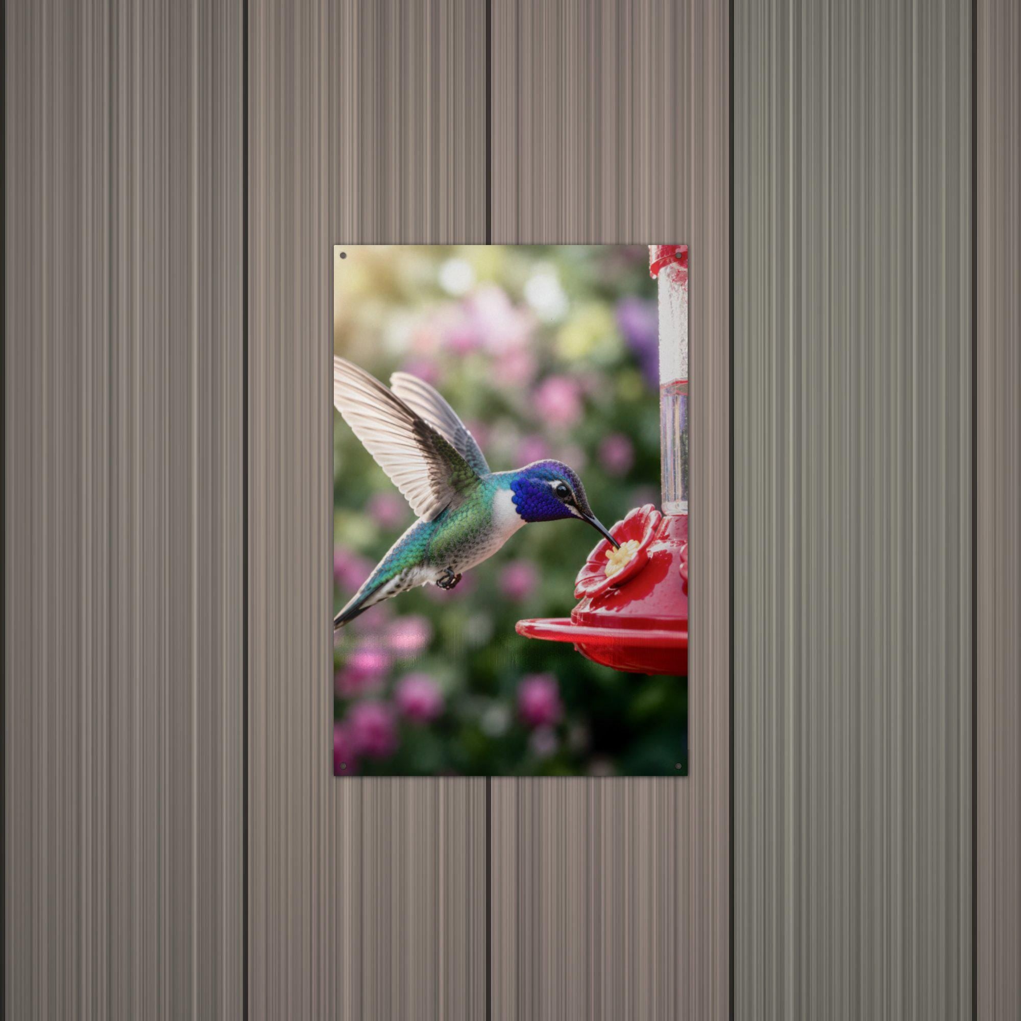 Feeder Hummingbird Hummingbird Metal Sign Aluminum Sign — alternate angle